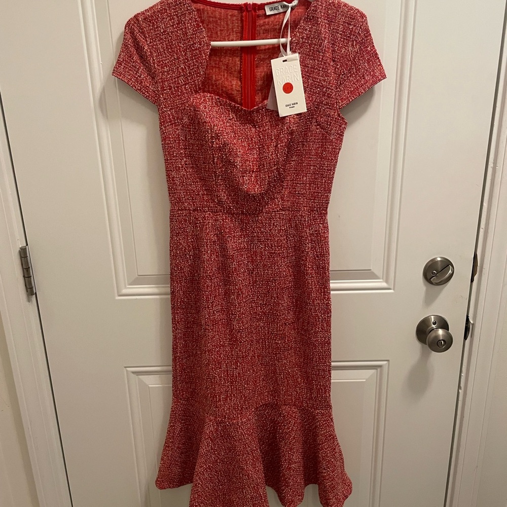 NWT - Grace Karin - Red Cap Sleeve Dress